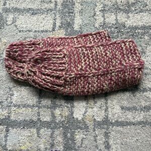 Cozy Knit Socks in Red and Cream